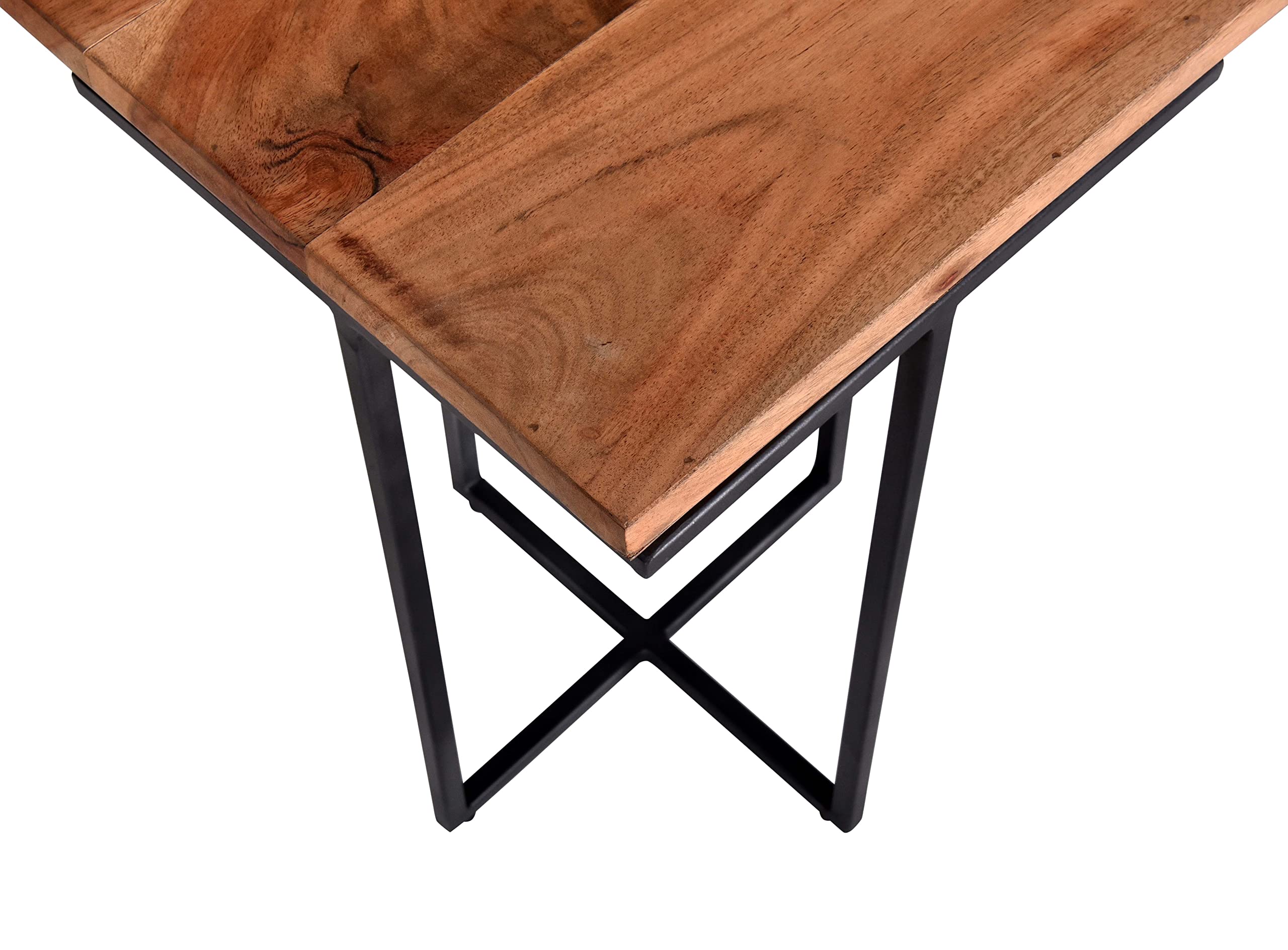 Progressive Furniture Layover Accent Side Table, Tan/Black